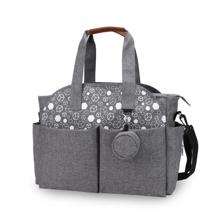 Carré gris - Sac À Couches Pour Bébé, Sac À Couches Pour Femmes Enceintes,  Sac D'infirmière Pour Nouveau-né