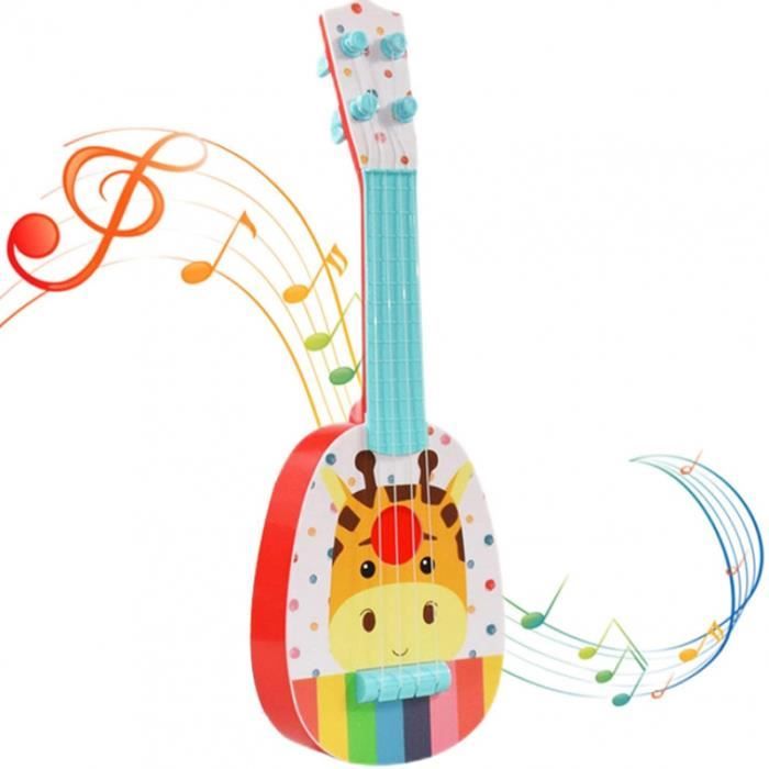 Guitare ukulélé pour Enfants - 4 Cordes Jouet Musical de Guitare - Jouet D'Éveil Musical pour Garçons Filles