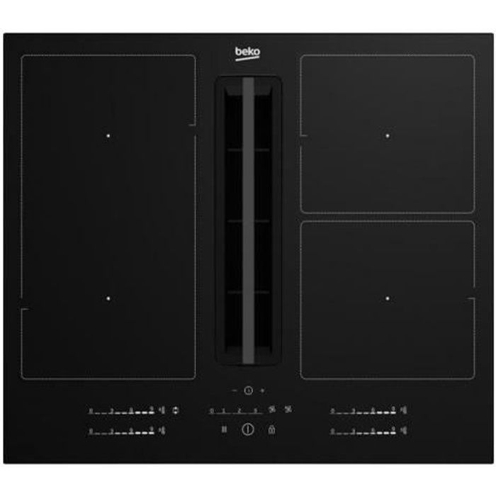 Plaque aspirante - BEKO - HIXI64700UF - Induction 4 feux - 7400 W - Commandes sensitives