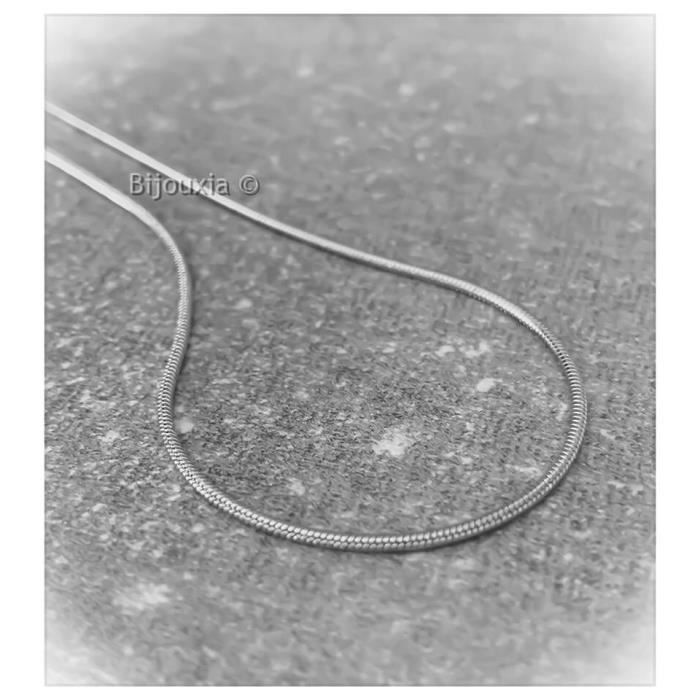 Collier Serpent Tour De Cou En Argent Massif 925 Rhodié - Longueur 42 Cm - Bijouxia Neuf étiqueté