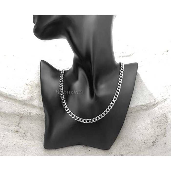 Chaîne Homme - BIJOUXIA - Acier Inoxydable - 50 cm - 6 mm - Maille Gourmette
