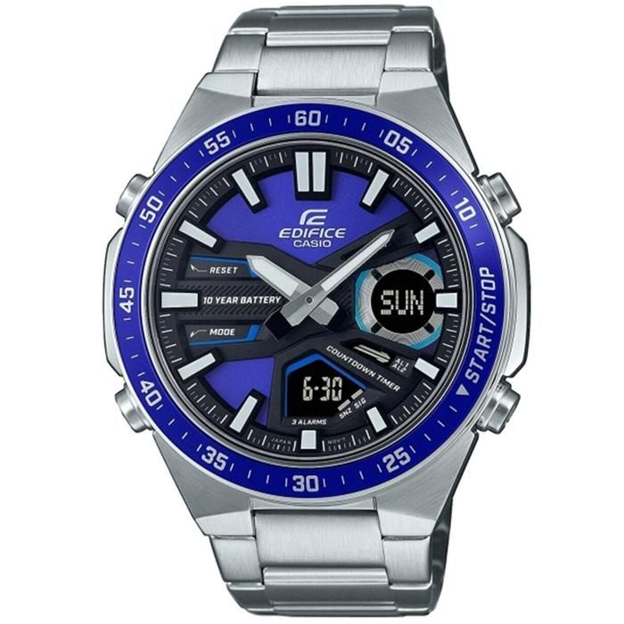 Montre Hommes Casio EFV-C110D-2AVEF - Acier inoxydable Gris - 10 Atm - Double affichage