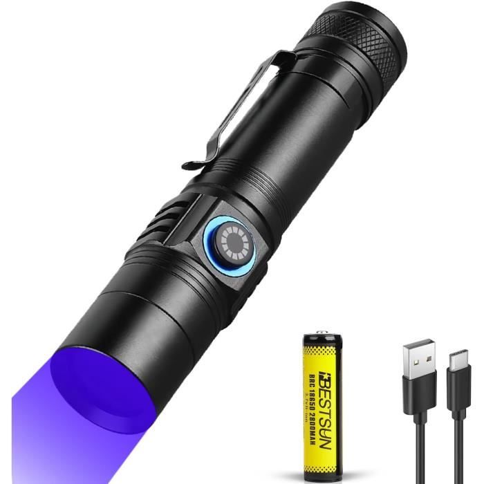 Lampe Torche UV Alonefire 365nm – Rechargeable USB – Détection Taches Et Urine