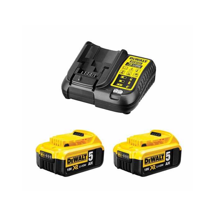 Set de batteries et chargeur DEWALT DCB107 2 x 18V 5 0Ah Li ion Charge rapide - vue 2