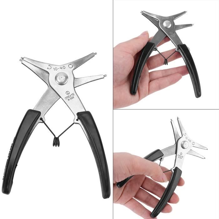 Pince à Circlips Cocoarm - Double Usage Intérieur/extérieur - Pour Diamètres 10 à 40 Mm - Acier à Outils - Compacte Et Légère (110g)