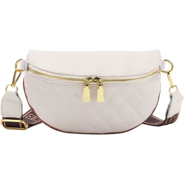Petit Sac à Bandoulière Pour Femme AfitLulu - Motif Diamant, Cuir Synthétique Souple, Bandoulière Amovible - 19.5x13x1 Cm - 7