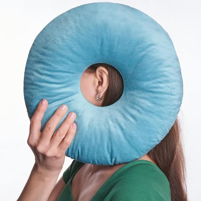 Oreiller Avec Trou Pour Piercing Ou Dormeurs Sur Le Côté – 28x28 Cm, Coton, Confort Oreille
