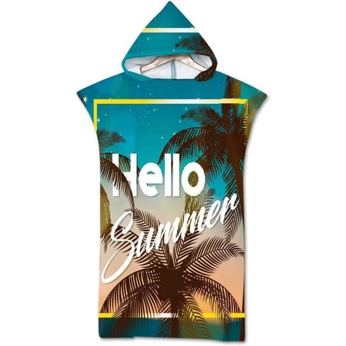 Poncho Serviette Microfibre à Séchage Rapide - Avec Capuche - Pour Surf/bébé/plage