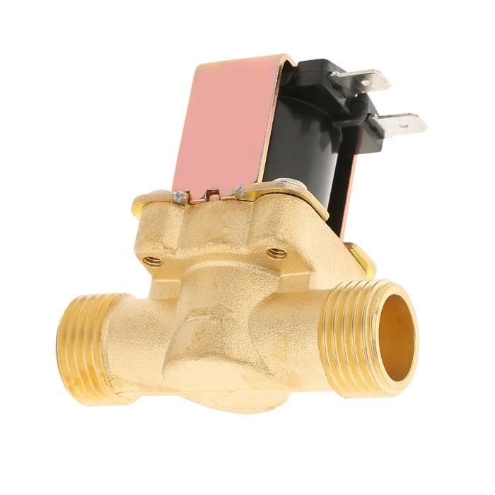 Électrovanne Électrique Laiton 1/2" 12V Normally Fermée - Contrôle Eau Et Chauffe-Eau