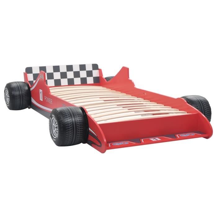 ER1680 Lit voiture de course pour enfants 90 x 200 cm Rouge AB245660 111680