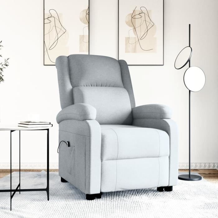 famirosa fauteuil inclinable gris clair tissu-872