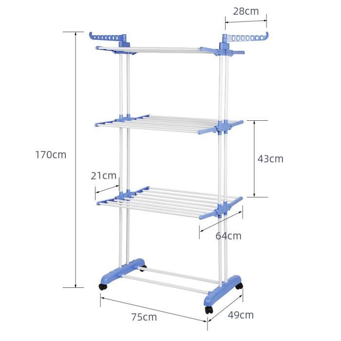 Étendoir à linge pliable aspect bois, support pliable avec filet de Étendoir à linge pliable aspect bois, support pliable avec filet de