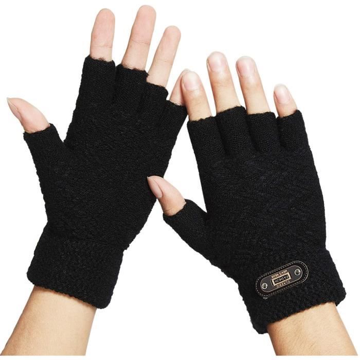 Gants hiver pour hommes, gants homme chaud tactile, gants épais avec  doublure polaire, gants thermiques d'hiver pour conduite, cou - - Cdiscount  Sport