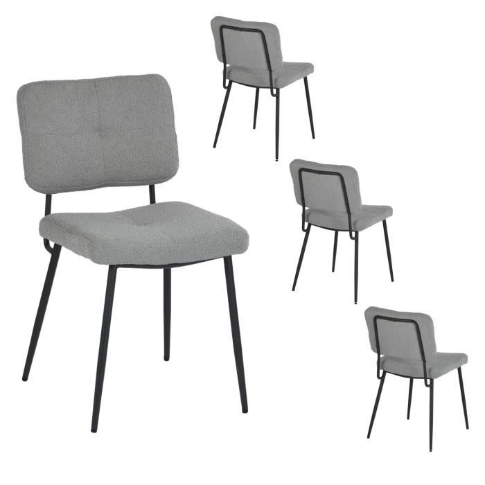 Lot De 4 Chaises Pliantes Confortables MEUBLE COSY - Tabourets Avec Coussin Rond En Fausse Fourrure, Dossier & Repose-Pieds, Siège 49 Cm, Style Scandinave Blanc