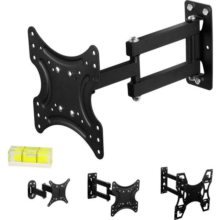 Ikaza - ik32656a - support tv - orientable et inclinable - 6 articulations  - 82 à 65 cm - noir IKAZA