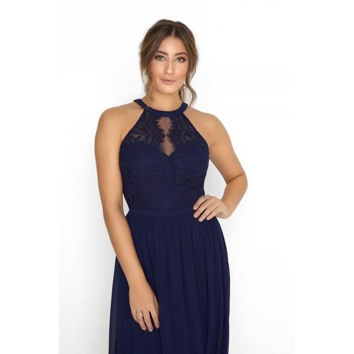 robe longue femme bleu marine