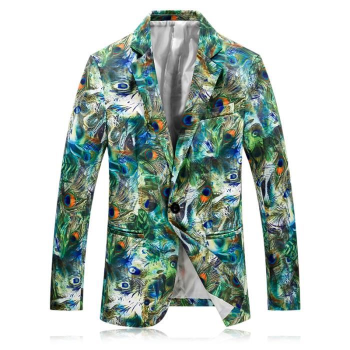 Costume homme blazer men fashion originaux bleu canard l'imprimé grande  taille chic smoking décontracté veste cool pardessus veston Vert -  Cdiscount Prêt-à-Porter