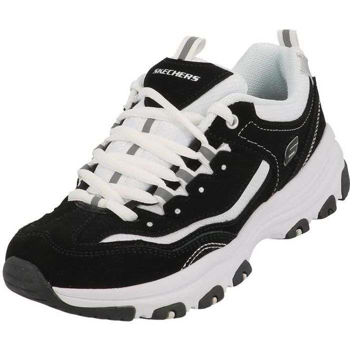 chaussures fitness - skechers - conik black/wht g - fille - semelle memory foam