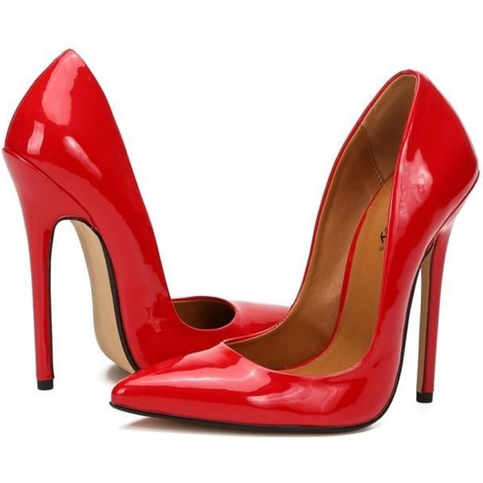 Tongcart Cuir Verni Talons Hauts Chaussures Sexy Femmes Grande Taille 43 44 45 Bout Pointu Pompes Talon Aiguille Blanc Bureau Chauss Beige Rouge Cdiscount Chaussures