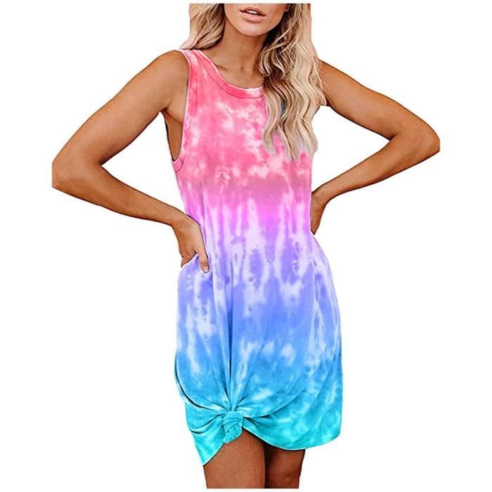Mini Robe Opening Ceremony Imprimé Réversible – Côté Bleu Uni / Côté Graphique, Taille 2XS