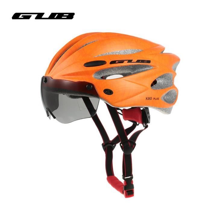 Casque de vélo GUB K80 avec visière et lunettes magnétiques - Blanc