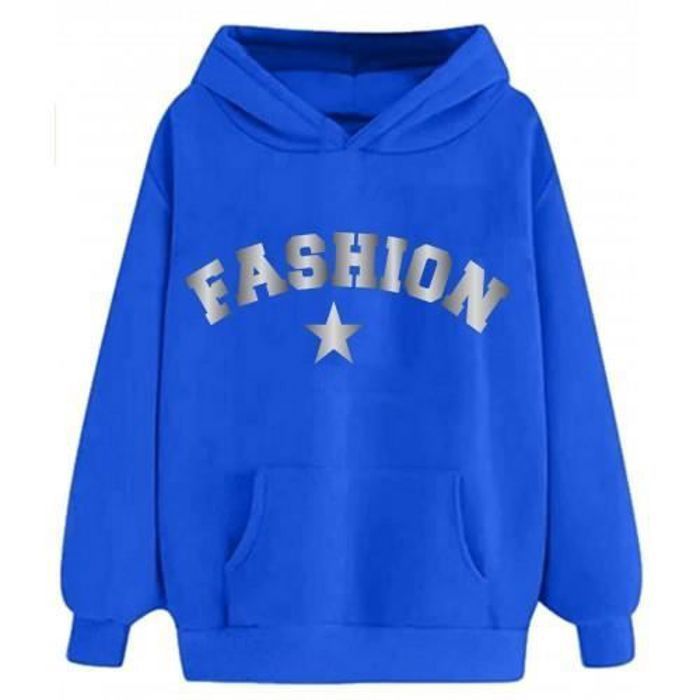 sweat à capuche enfant fashion bleu royal - 12/14 ans - bleu royal