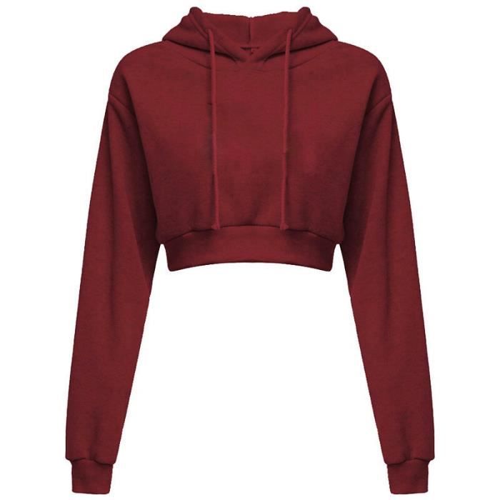 Sweat-Shirt à Capuche pour Femme, Décontracté, Basique, Couleur Unie