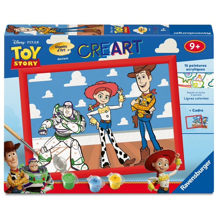 Ravensburger – CreArt Kids 18x24cm – Numéro dArt – Toy Story – Kit de peinture par numéros – Dès – 12023347