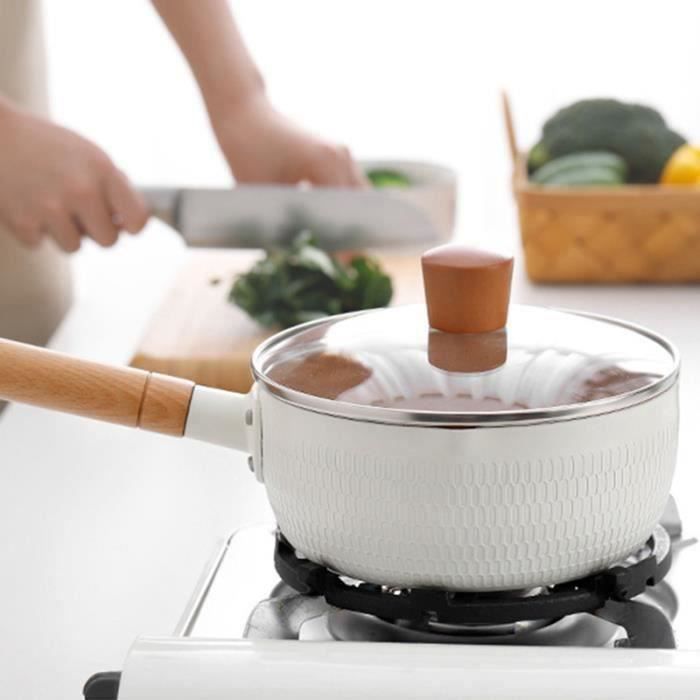 gift-casserole antiadhésif blanc avec couvercle pot à lait à induction marmite marmite à soupe ustensiles de cuisine diamètre 20cm