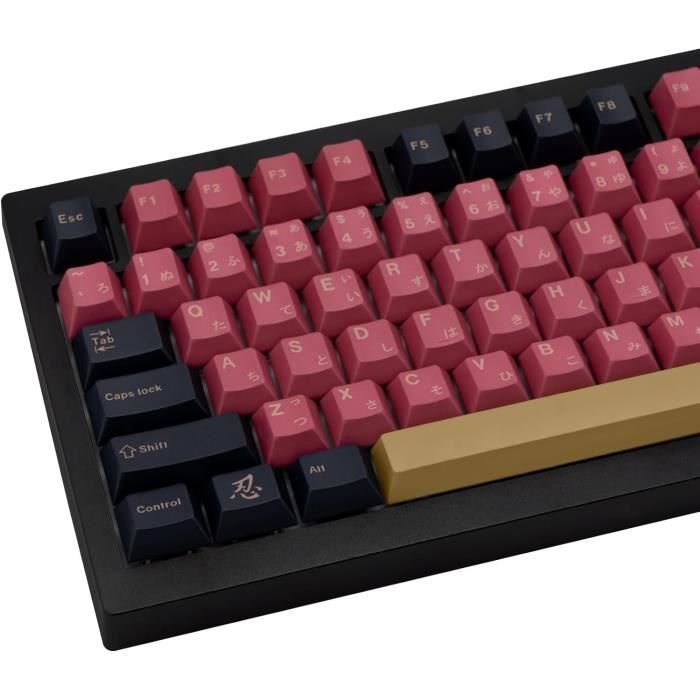 Keycaps,145 Touches Pbt Profil Cerisier Sublimation Avec Barre D'Espace 3U 7U Compatible Avec