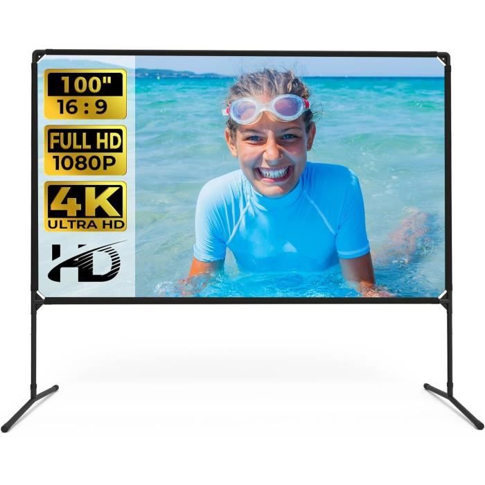 Écran De Projection 120 Pouces Towond Avec Trépied - Intérieur Extérieur Portable 16:9 HD