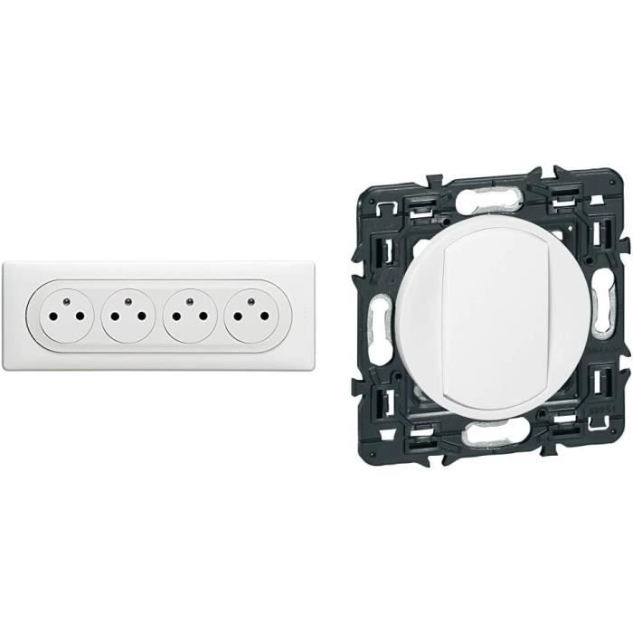 Maclean MCE224 E Prise De Courant Quadruple Avec Interrupteur Marche Arret Pied Stabilisateur Type E 2x2 5a 2x16a