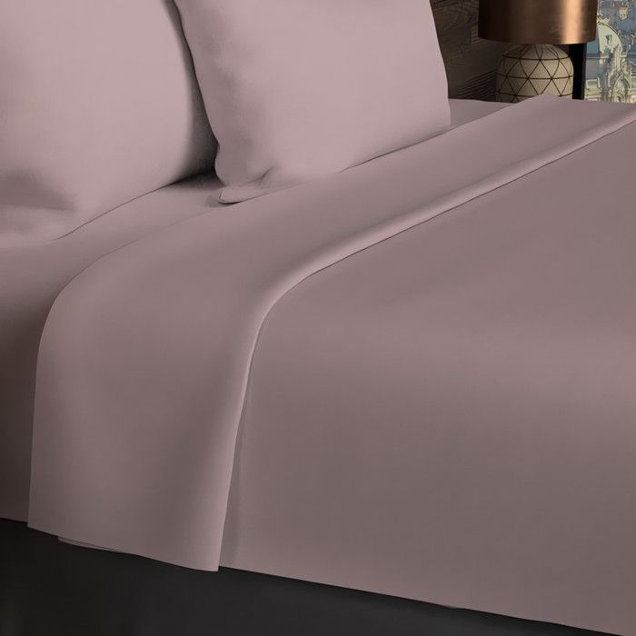 Drap plat 1 personne Lina point bourdon - 57 fils - 180 x 290 cm - Dragée