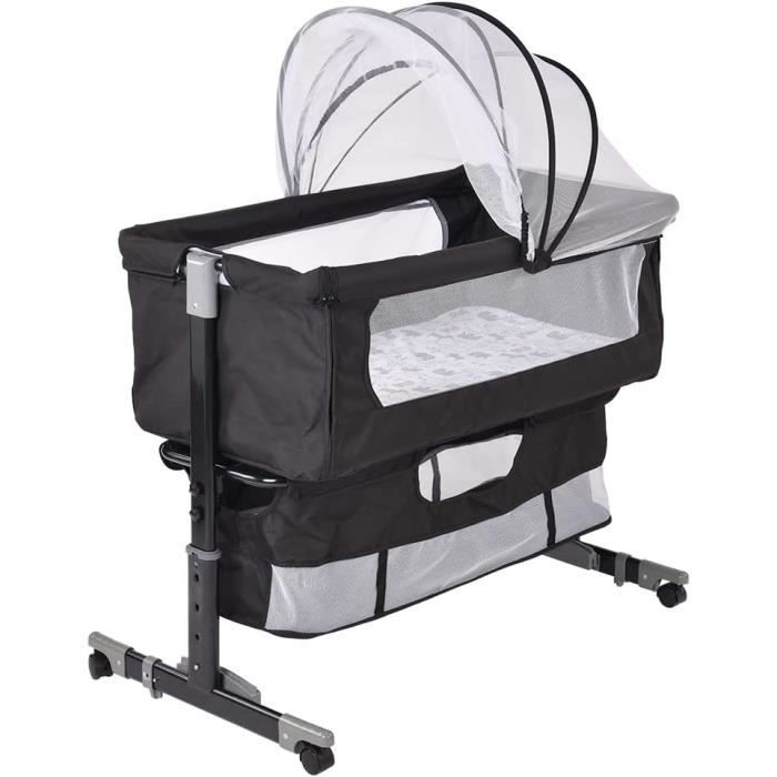 Donened Lit Bébé Électrique Berceau 5 Vitesses Avec Matelas, Moustiquaire Et Jouets - Bleu