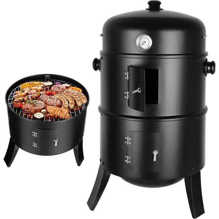 Barbecook Oskar M Fumoir 3 En 1 - Barbecue Et Fumoir émaillé