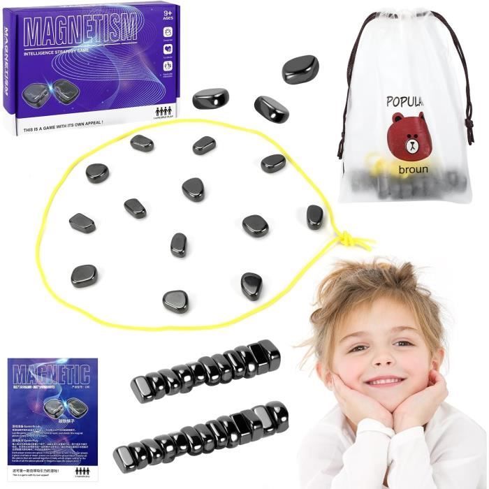 Jeu De Table Magnétique Échecs Et Dames 40 Pièces - Plateau Pierre Magnétique Portable Pour Enfants Et Famille