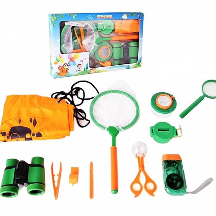 12pcs Set Exterieur Explorer Jouets Enfant Cadeau D Anniversaire Noel Jeu Exploration Telescope Sifflet Boussole Camping Randonnee Cdiscount Jeux Jouets