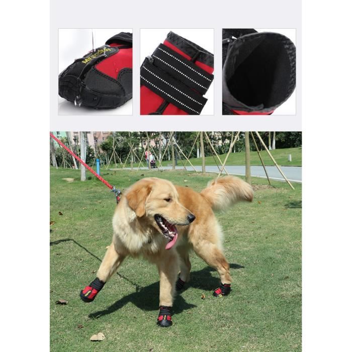 Comparer les prix de Bottes Chien, Respirantes Chausson animaux de compagnie imperméable Chaussure protection pattes guêtres Walker pour grandes chiens