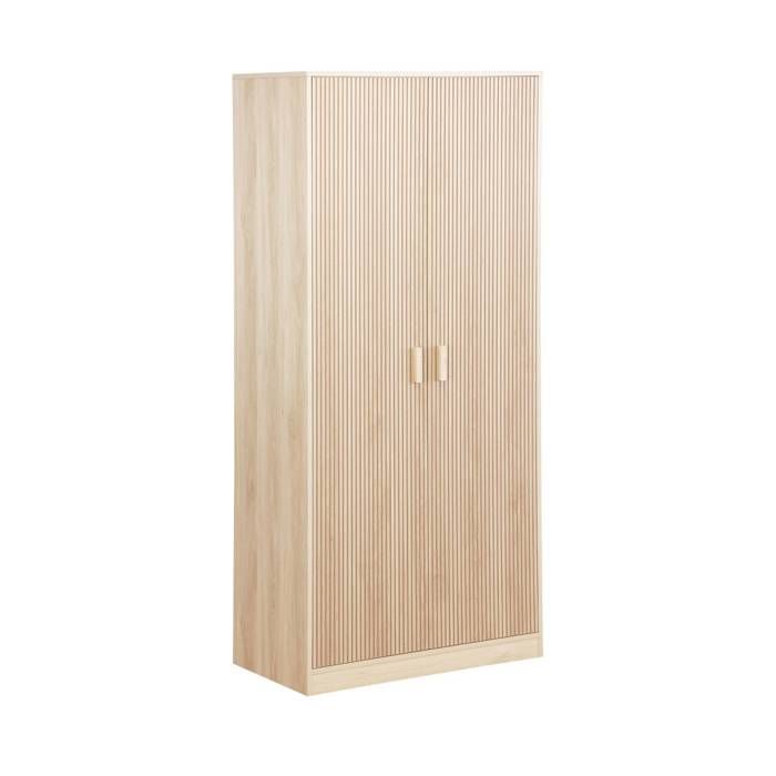 Dressing. armoire. 2 portes avec penderie et rangements LINEAR. panneaux stratifiés et pied en bois de sapin L 80 x P 48 x H 180cm Dressing. armoire. 2 portes avec penderie et rangements LINEAR. panneaux stratifiés et pied en bois de sapin L 80 x P 48 x H 180cm