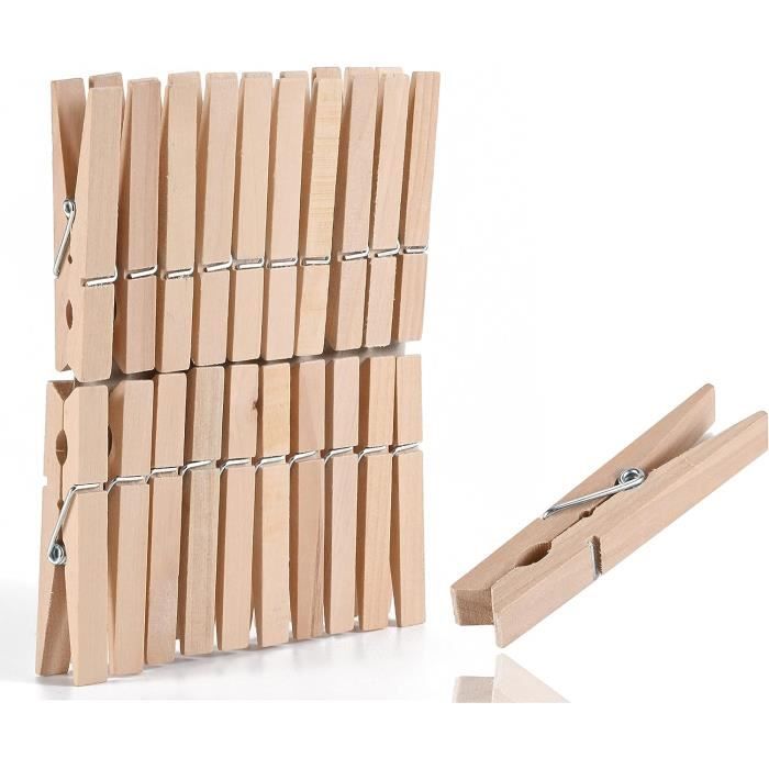 Pinces à linges anciennes en bois -lot de 34