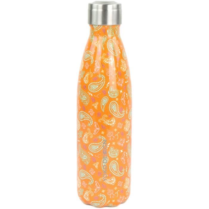 YOKO DESIGN - Bouteille isotherme de 500 ml au motif Cachemire Orange