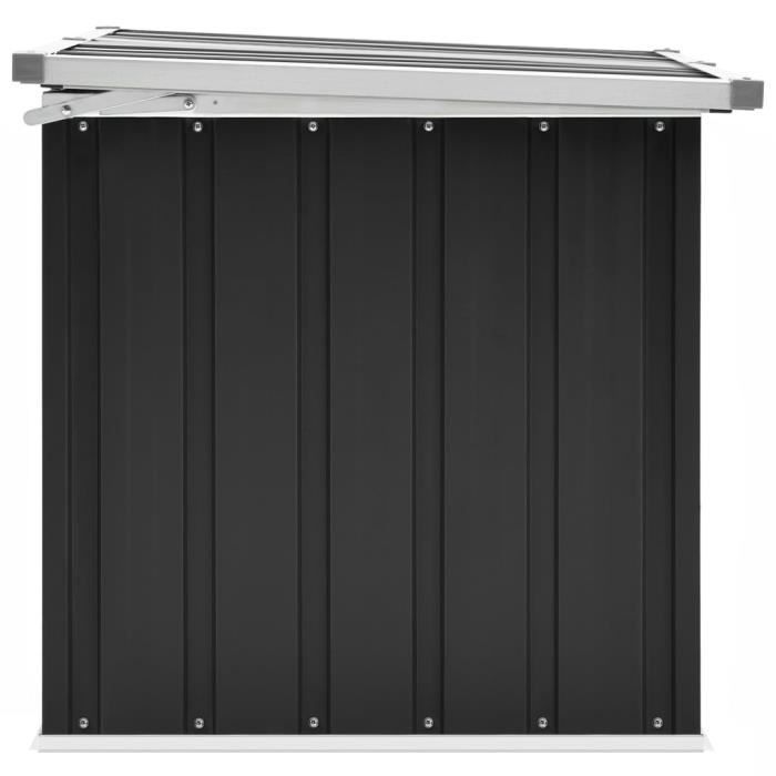 Boîte de rangement - ZERODIS - Anthracite - 109x67x65 cm - Acier galvanisé - Extérieur