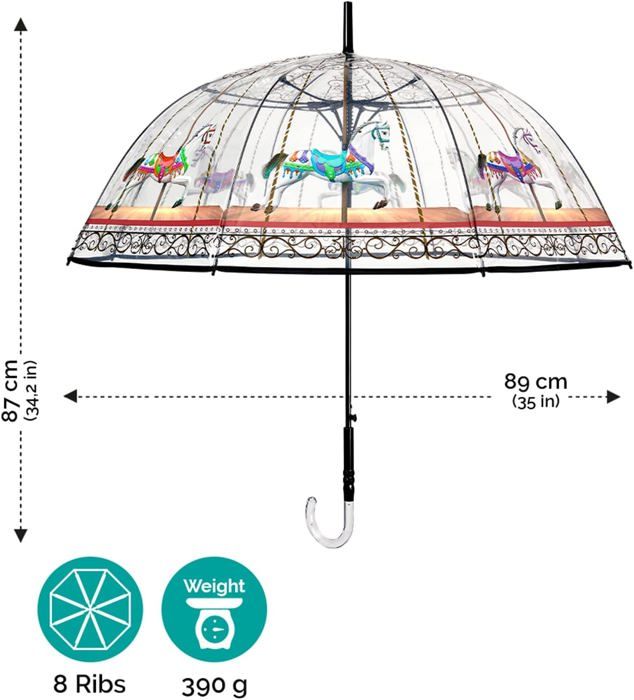 Carrousel Carrousel Grand Parapluie Transparent Femme Fille Motif Paris ...