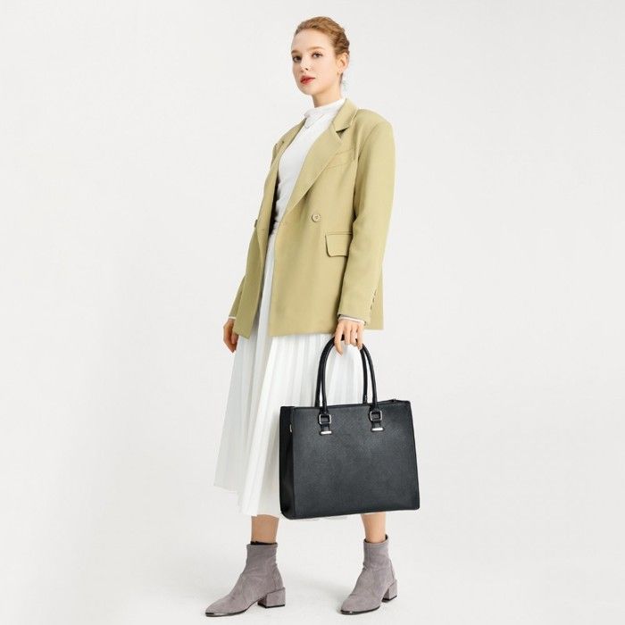 Sac à Main Volumoon Fourre-Tout Cuir PU - Grand Format 33x22cm - Ordinateur, Travail, Voyage