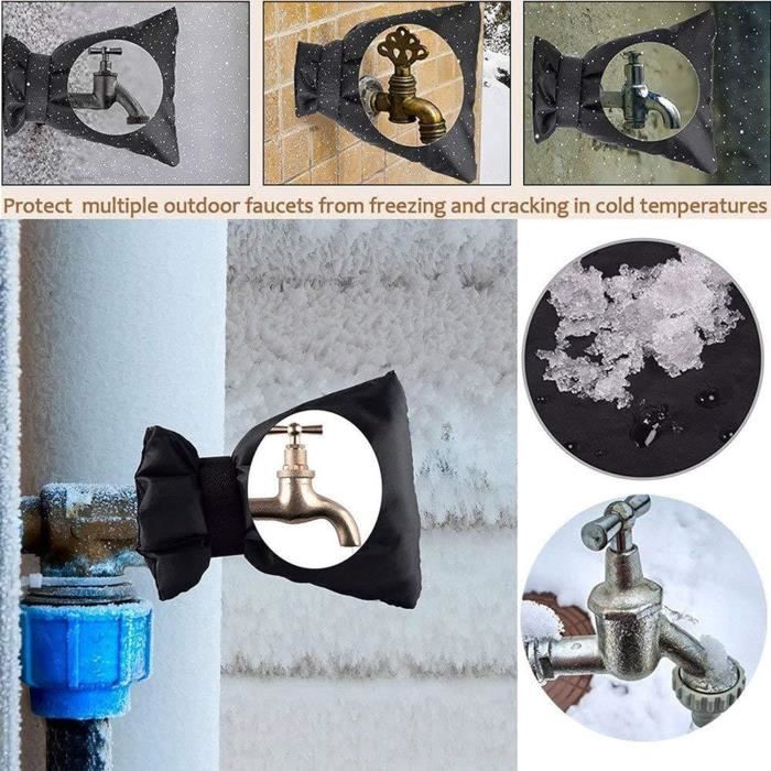 4pcs Faucet protector,Housse de Protection Robinet Extérieur,Couverture  Isotherme Thermique Anti-Gel/Neige/Pluie/Givre/.(Noir) - Cdiscount Jardin