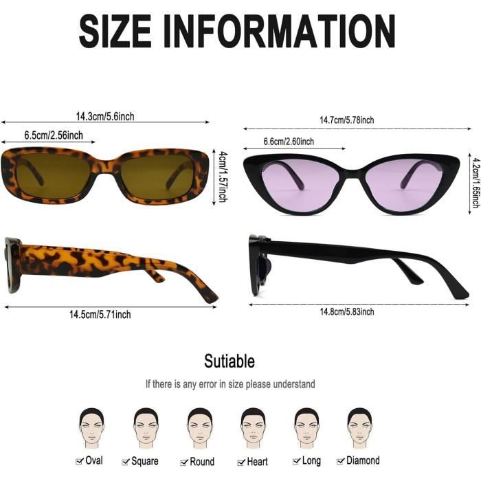 Lunette De Soleil Rectangulaire Cat Eye Lunettes De Soleil Femme Homme Soleil Rectangulaires Lunettes Lunette Uv400 Pour u6634 Achat Vente lunettes de soleil Cdiscount
