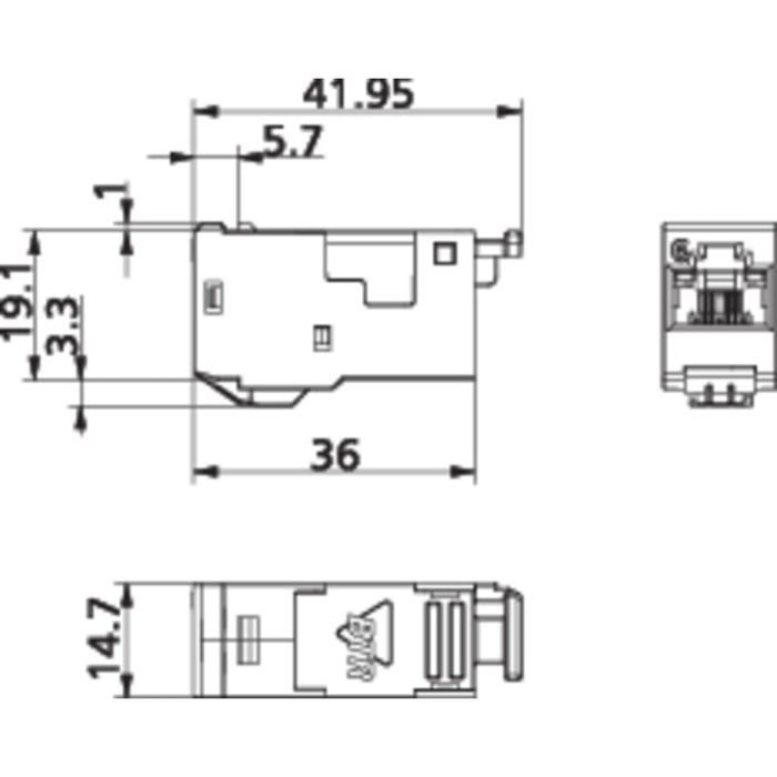 Module RJ45 encastrable E-Dat CAT 6a Metz Connect 130910-I - Cdiscount ...