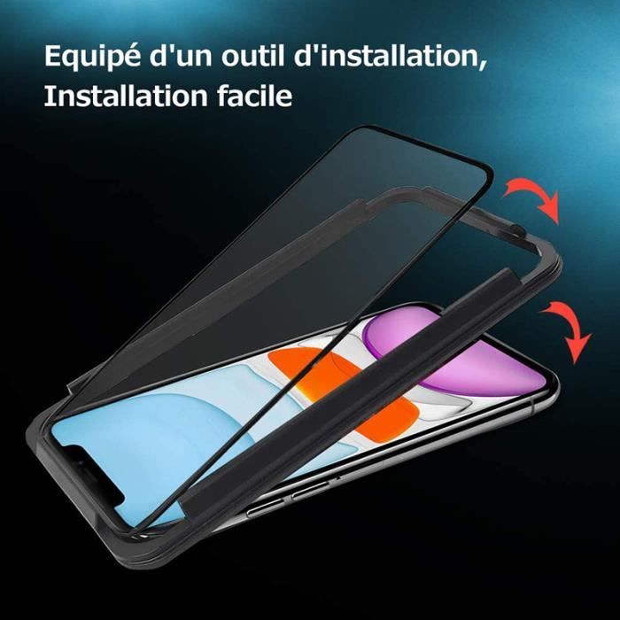Verre Trempé pour iPhone 11 / iPhone XR, avec un Facile à Kit  d'installation, Film Protection Écran, Anti Rayures 2 Pièces