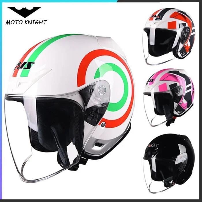 Casque Jet Vintage Moto - Rétro Demi-Visage Homologué ECE/DOT, ABS Robuste, Pare-Soleil Intégré, Homme/Femme Scooter Chopper