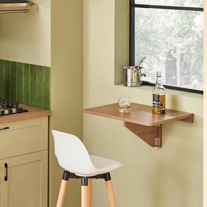 SoBuy® FWT03-W Table murale rabattable en bois, table de cuisine, table